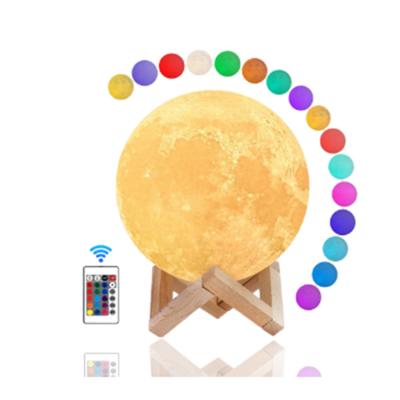 China Lamparas De Luna Moon Light Touch Customized Modern Kids Moon Base Led 15cm 18cm 16 Colors Custom Moon Lamp for sale