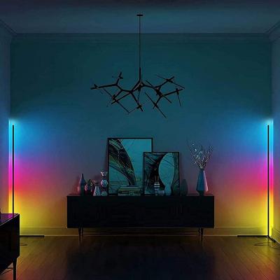 China Corner Modern Smart Floor Lamp RGB LED Tripod Stand Nordic Modern Floor Lamps For Living Room for sale