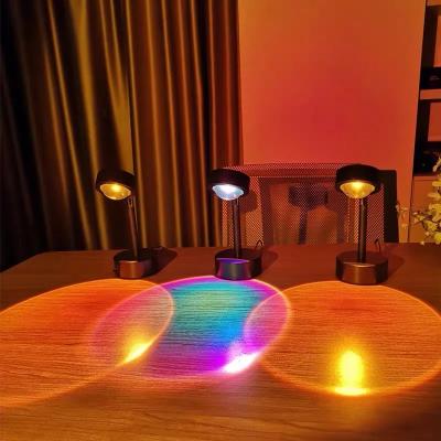 China Modern Room Mini Sunset Projector Sun Rainbow Projection Atmosphere Night Light USB Home Decoration Lamp for sale