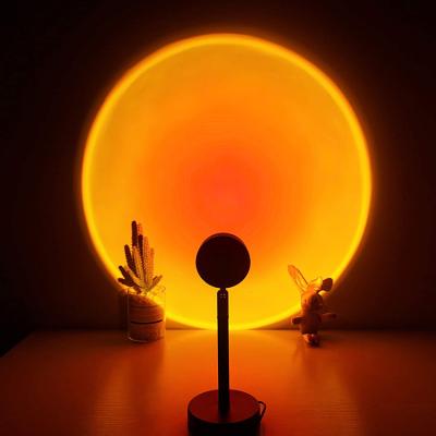 China Modern Round Mini Bedroom Living Room Contemporary Background Light Decoration Photo Props LED Projection Sunset Projector Lamp for sale