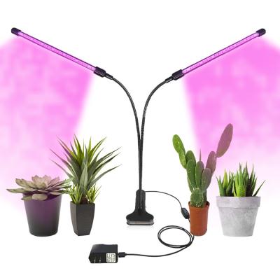 China Seed Starting Full Spectrum USB Desktop Small Dual Adjustable Red Blue Head Led Grow Light For Indoor Plants for sale