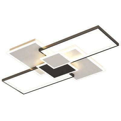 China Wholesale outdoor mounted rectangular modern led ceiling light for living room bedroom kitchen hotel gold ceiling black dimmable led lamp for sale