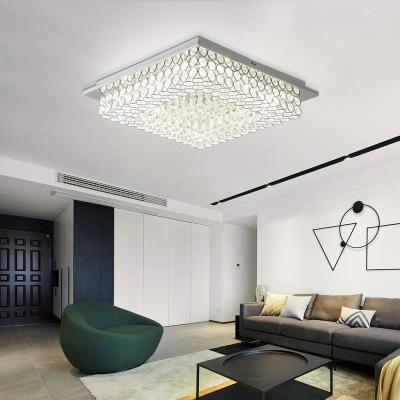 China 4000K Dimmable Personality Crystal Chandelier Outdoor Mounted Modern LED Ceiling Light Recessed Ceiling Lamp Square Pendant Light for sale