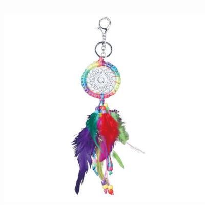 China Wholesale Handmade Multicolor Dream Feather Design India Catcher Decoration Ornament Festival Hanging Home Gift for sale