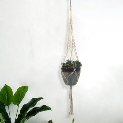 China Chinese Style Macrame Plant Hangers Planter Basket Flower Pot Holder Boho Home Decor Indoor Gift for sale