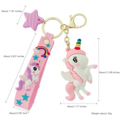 China China Unicorn Keychain Creative Male and Female Schoolbag Student Girl Car Keychain Pendant Accessories Clip Charms for Handbags Gift for sale