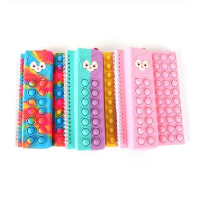 China Fashoion Spiral Notebook Diary Notebook University Ordered Notebooks with Pencil Case for Kids Adults Push Noise Bubble Stir Sensory Toys for sale