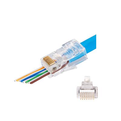 China CAT5 CAT6 8P8C network pass through rj45 connector for network cable for sale