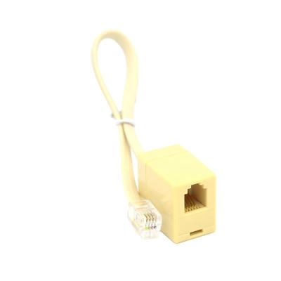 China 4P4C Telephone Splitter Adapter Cable RJ9 Headset Extension Adapter for sale