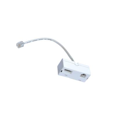 China Telephone RJ11 US Male To US And UK Female Adapter 6P4C Adapter With Cord for sale