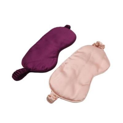 China Wholesales High Quality Wearable Satin Eye Mask Pink Purple Black Sleep Embroidered Logo For Sale for sale