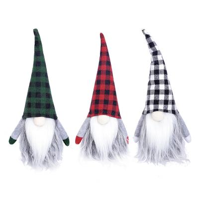 China Decoration; Game ; Present ; Customized Promotion Made 10 Inch 25CM Red Green Black Christmas Checker Hat Plush Stuffed Elf Toy For Sale for sale