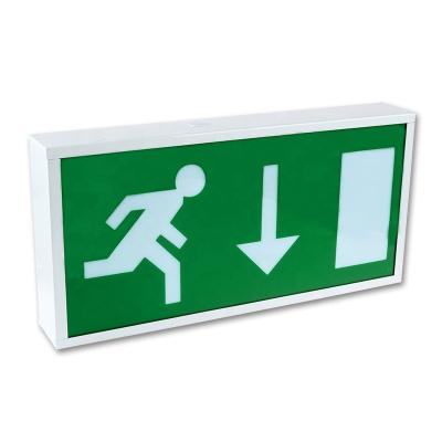 China High Quality Hotel Single Side Steel Box Wall Mounted 8W Emergency Exit Sign for sale