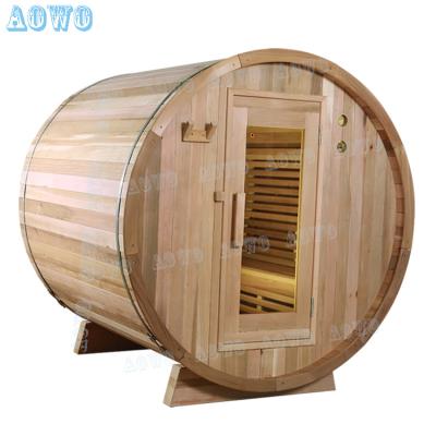 China Outdoor Sauna Barrel Barrel Sauna Room for Outdoor 6 8 10 Person Wooden Traditional Sauna Room Steam Barrel Sauna Room for sale