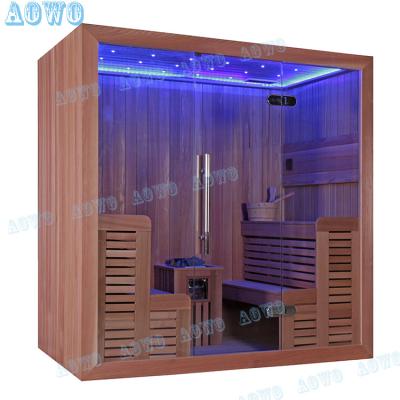 China Traditional computer control panel sauna room for indoor 4 person steam bath home spa sauna room for sale