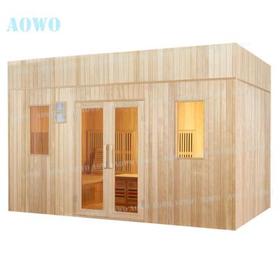 China New Design 2 Person Wooden Sauna Computer Control Panel Sauna Room Infrared Commercial Wooden Shower Room for sale