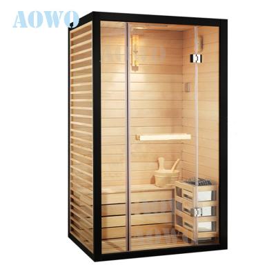 China Computer Control Panel 1 Person Sauna Room For One Person Traditional Saunas Mini Room Portable Wooden Steam Sauna Room for sale