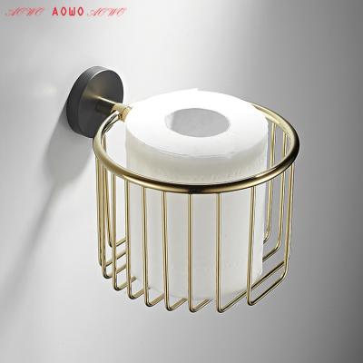 China 2021 Modern Wall Mounted Totally Traditional Brushed Copper Gold Soap Cloth Basket for sale