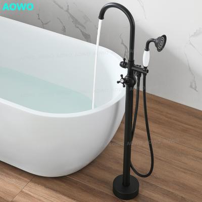 China High Quality Floor Stand Faucets Floor Freestanding Bathtub Swept Floor Mounted Shower Faucets Shower Bathtub Mixer Tub for sale