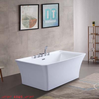 China 2022 popular new style simple and generous overflow acrylic fiber bathtub massage household free bath for sale