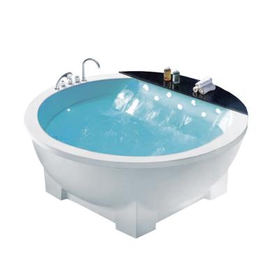 China Body Soaking Round Whirlpool Bathtub For 2 Person Indoor Hydraulic Massage Bathtub for sale