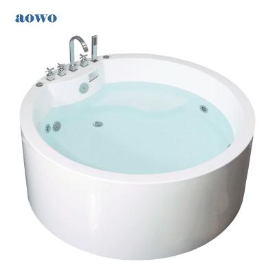 China New Round Body Toefl Bathtub Soaking Family And Hotel Convenient Bathtub With Massage Function With Colorful Lamp for sale