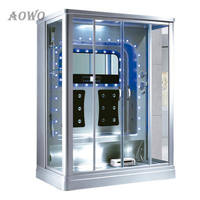 China Steam bath with jacuzzii factory sell 2 person steam shower cabin with bathtub jakossi hotel spa shower box massage rooms for sale