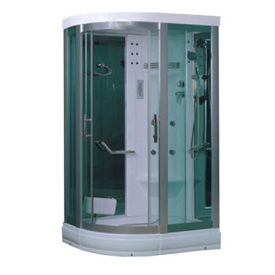 China steam shower room 1 person arc shape jakuzzy steam bath 1.2*0.9m shower room with glass plate door transparent jakossi cabin steam shower room for sale