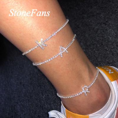 China NEW FASHIONABLE 26 Letter Name Anklet Personality Tennis Bracelet Foot Chain Foot Jewelry for sale