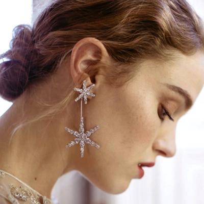 China Trendy Fashion Earrings Star Rhinestone Dangle Earrings For Women Bride Earrings Jewelry for sale