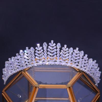 China 2021 Zircon Luxury Environmentally Friendly Crown Women's CZ Factory Bridal Queen Hair Crown Crystal Jewelry for sale