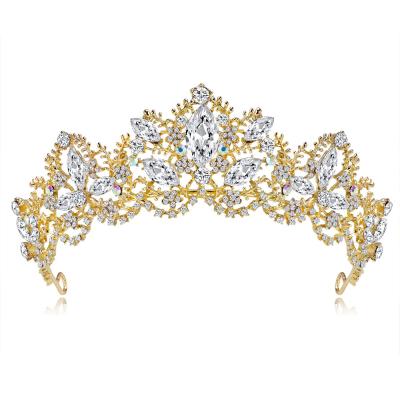 China New Fashion Environmental Friendly Zircon Crown Wedding Dinner Hair Crown Rhinestone Bridal Hair Accessories for sale