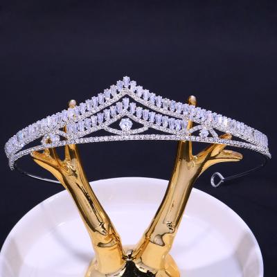 China Environmentally Friendly Zircon Toothed Crown Wedding Accessories For Women's Jewelry Crown Birthday Gift Headwear for sale