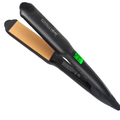 China 2020 Fashion LCD Display Multifunction Temperature Control Digital Display Komex Hair Saga Hair Curler Straightener Hair Flat Iron for sale