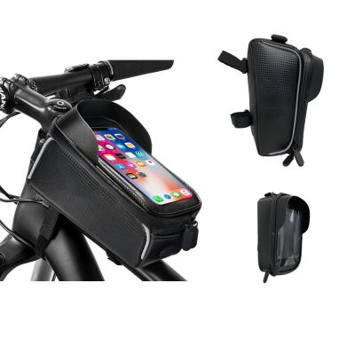 China Water Resistant New 2021 Handlebar Frame Tube Bicycle Front Touch Screen Bag Waterproof Mobile Phone Holder for sale