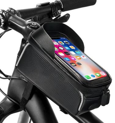 China Water Proof Premium Waterproof Touch Screen Bicycle Tube Frame Phone Mount Front Recycling Bag For Mobile Phone for sale