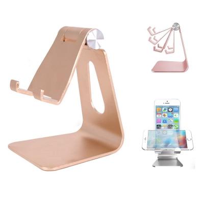 China New Golden Foldable Adjustable Lasy Foldable and Portable Arm Cell Phone Tablet Stand Aluminum Holder for Desk for sale