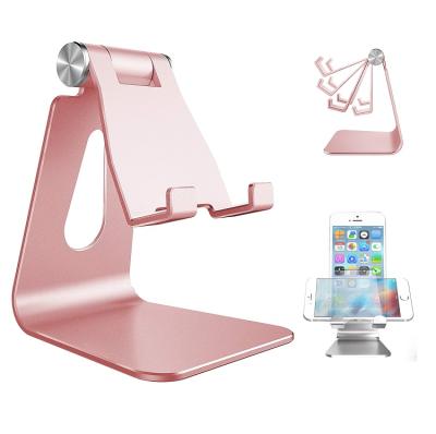 China 2021 Foldable and Portable 3 in 1 New Pink Adjustable Tablet Mobile Phone Aluminum Alloy Charger Stand Holder for Office for sale