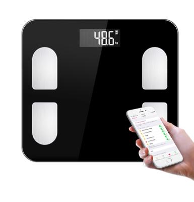 China With Scale Tray CE ROHS Approved Smart Wireless Digital 5mm Tempered Glass Body Fat Composition Bathroom Weight Scale For Fat for sale