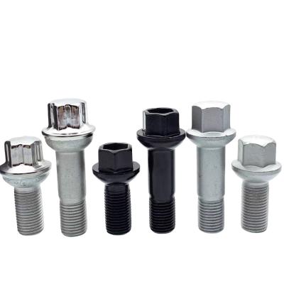 China High Toughness A0009905307 A0009907607 A0009904907 Ball Seat Wheel Bolt , 17mm Hex For Benz for sale