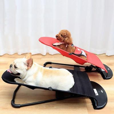 China Stylish Comfortable Adjustable Portable Travel B&P Folding Elevate Pet Bouncer Puppy Sleep Bed Rocking Chair for sale