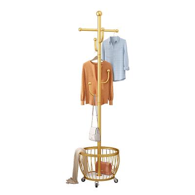 China Hotel Room .living Room.Bedroom.entryway High quality and Good Price Basket Coat Rack Stand Metal Standing Floor Clothes Tree for sale