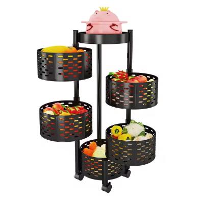 China Sustainable 5 Tier Vegetable And Fruit Rack Degree Basket Fruit Vegetable Storage Rack Vegetable Rack For Home for sale