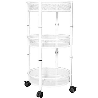 China Sustainable High cost performance Bathroom Courtyard Living Room Kitchen Island Storage Rack Rolling Trolley Storage Cart Foldable Cart for sale