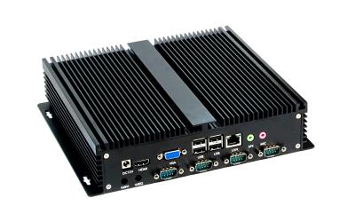 China Aluminum Housing Fanless Embedded PC Black Color2 * RJ45 / 4 * USB RS232 / RS485 for sale