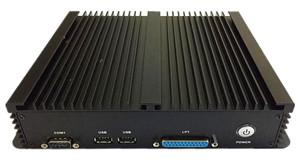 China Green LED Industrial Fanless Embedded PC Mini Box J1900 With RS485 Port for sale