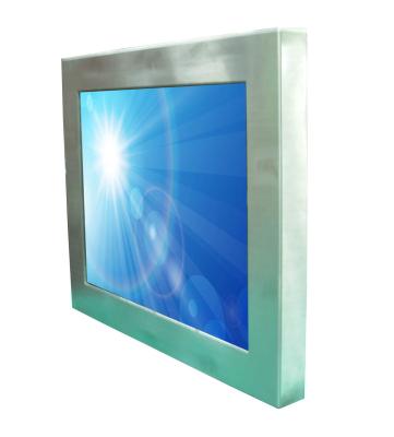 China IP66 / IP67 Waterproof Sunlight Readable Outdoor Display , Silver Panel Mount Touch Monitor for sale