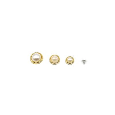 China Shoe Decoration Fashion Design Shoe Accessories Decoration 8/10/12/14mm Pearl Rivets ABS Plastic Pearl Studs For Garment Bag Shoes for sale