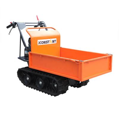 China Building Material Stores CE/MD/EMC Approved Mini Dumper 6.5HP Gasoline Engine Powered Wheelbarrow 300kg Loading Mini Transporter Tracked Crawler Dumper for sale