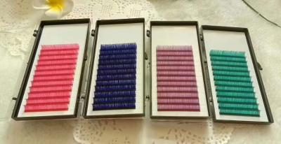 China Soft Colored Lash Extensions C Curl J Curl Colorful Eyelashes 8-13 Mm Length for sale